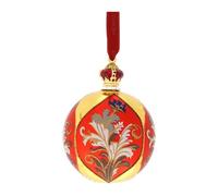Hervit art. 30310 sfera vetro Fleur rosso/oro dia.10cm