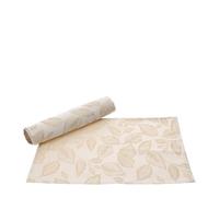 Hervit Box 2 Tovagliette Beige con Ricami Foliage Oro in Poliestere e Scatola Regalo - 4 Colori - Tovaglietta Americana Decorazione Tavola - Bomboniera Elegante Matrimonio - 40x60cm