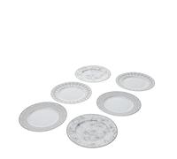 HERVIT Box Set 6 piattini in box regalo idea bomboniera porcellana grigio 19,5cm