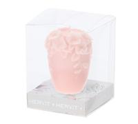 Hervit Candela in Cera di soia Rosa con Fiori Bouquet H6 cm