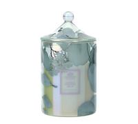 Hervit Candela in Vetro Floreale Blu Botanic Pagoda D9,5x18 cm