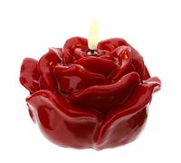 Hervit Candela rosa con luce led laccata rossa 12x8 cm