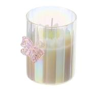 Hervit Candela Profumata in Vetro Daisy con Margherita e Farfalla Rosa Profumazione J'Adore con Scatola Regalo - Arredo Casa, Candela Profumata, Candela Decorativa, Regalo - Ø7xh9cm - 180gr