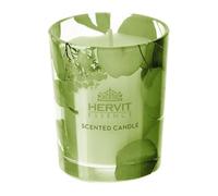Hervit - Candela Profumata Verde Aroma Oud in Bicchiere di Vetro, Vari Colori e con Scatola Regalo - Candelina, Candela Aromaterapia, Segnaposto, Regalo, Bomboniera - 7cm 70gr