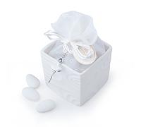 Hervit Contenitore Cubo Porcellana Bisquit (Bianco)