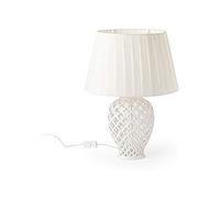 Hervit Lampada Potiche Ovale in Porcellana Traforata48Cm(H)