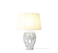 Hervit Lampada potiche Ovale Traforata Lampada BAROCCA Bianco H38 cm