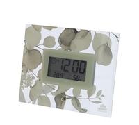 Hervit Orologio Digitale da Tavolo/da Appendere in Vetro Botanic con Scatola Regalo - Diversi Colori - Orologio Metereologico, Regalo di Compleanno, Arredo, Regalo - 18x14cm