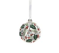 Hervit Pallina Natalizia Sfera per Albero decori Glitter in Vetro soffiato Ø10cm