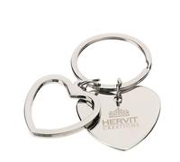 Hervit PORTACHIAVI METALLO 2 CUORI 3.5X7CM ARGENTO CROMO IN BUSTINA TRASPARENTE