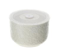 Hervit Set 3 Contenitori in Porcellana Bianca con Coperchio in plastica Salva freschezza Tulip D10/13/15.5 cm
