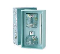 Hervit Set Profuma Ambiente Blooms Profumazione Casa Deep Water 80ml in Vetro e Candela Profumata 150g con Scatola Regalo - Diffusore Aroma Lunga Durata - 4 Fragranze - Profuma Casa Aroma Terapia