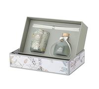 Hervit Set Profuma Ambiente Blooms Profumazione Casa Harmony 50ml in Vetro con Bastoncini e Candela Profumata 70g con Scatola Regalo - Diffusore Aroma Lunga Durata - 3 Fragranze - Profumatore Casa
