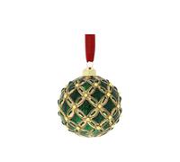 Hervit Sfera di natale Rete in vetro verde/oro MISURA: D10 cm