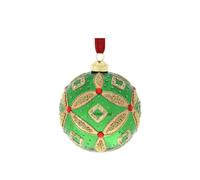 Hervit Sfera di natale rombo in vetro verde 3 varianti(1 unità) MISURA: D12 cm