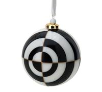 Hervit Sfera Vetro Soffiato Pattern Geometrico Boreale Optic Gancio Porcellana - Scatola Regalo - 13 Fantasie 3 Dimensioni 3 Colori - Palla Addobbo Albero Natale - Decorazione Natalizia - Ø10cm