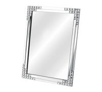 Hervit Specchio da Appendere con Cristalli e Bordi Molati - Specchio Decorazione Casa, Arredo Casa, Arredo Elegante, Regalo Matrimonio, Regalo Testimoni, Regalo Madrina - 50x70cm
