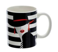 Hervit Tazza Mug in Porcellana linea Fashion Lara - Ø8x10cm - cod.29071 - Porcellana New Bone China con Scatola Regalo