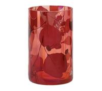 Hervit Vaso in Vetro Rosso Iridescente Botanic - in 3 Colori con Scatola Regalo - Arredo Casa Design Moderno Decoro Natura Vaso Decorativo o per Fiori - Regalo Amica Mamma - Natale - Ø12x20cm