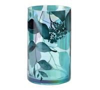 Hervit Vaso in Vetro Verde Iridescente Botanic - in 3 Colori con Scatola Regalo - Arredo Casa Design Moderno Decoro Natura Vaso Decorativo o per Fiori - Regalo Amica Mamma - Natale - Ø12x20cm