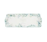 HERVIT Vassoio rettangolare in porcellana con decoro floreale Botanic 35x15 cm