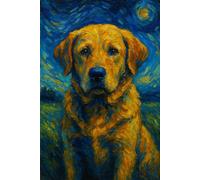 Herz auf vier Pfoten - Notizbuch für treue Gedanken: Van-Gogh-Stil | Für Tagebuch, Dankbarkeit & Erinnerungen