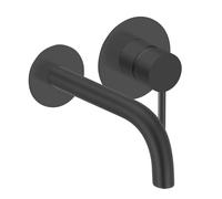 Herzbach DEEP BLACK rubinetto lavabo a parete, 23.203754.1.12, DEEP BLACK nero opaco [Rubinetteria Bagno > Rubinetteria Lavabo]