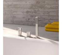 Herzbach DEEP rubinetto bordo vasca, miscelatore monocomando, 18.022025.2.09, DEEP acciaio inox spazzolato [Rubinetteria Bagno > Rubinetteria Vasca]