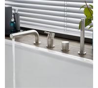 Herzbach Design iX rubinetto bordo vasca, miscelatore monocomando, 17.132500.1.09, Design iX acciaio inox spazzolato [Rubinetteria Bagno > Rubinetteria Vasca]