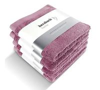 herzbach home Asciugamani Premium 50 x 100 cm Set di 4 (malva) - Alta qualità, morbido & asciugamani assorbenti per ospiti - 100% cotone naturale