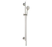Herzbach Living Spa iX set doccia con asta saliscendi, 3 tipi di getto, 17.922800.1.09, Living Spa iX acciaio inox spazzolato [Rubinetteria Bagno > Set Doccia]