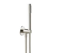 Herzbach Living Spa iX set doccia con presa d'acqua e supporto, 1 tipo di getto, 17.914500.1.09, Living Spa iX acciaio inox spazzolato [Rubinetteria Bagno > Set Doccia]