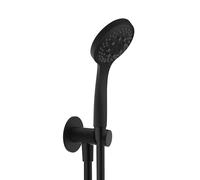 Herzbach Living Spa set doccia con presa d'acqua e supporto, 3 tipi di getto, 23.620225.2.12, Living Spa; DEEP BLACK; DEEP GREY; DEEP WHITE; SIRO; SIRO PVD GOLD; SIRO GREY; SIRO WHITE; SIRO BLACK nero