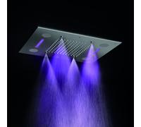 Herzbach Living Spa soffione doccia, 2 tipi di getto, 11.634800.2.01, Living Spa acciaio inox levigato [Rubinetteria Bagno > Soffioni Doccia]