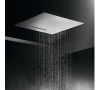 Herzbach Living Spa soffione doccia, 2 tipi di getto, 11.650200.2.09, Living Spa; Living Spa iX acciaio inox spazzolato [Rubinetteria Bagno > Soffioni Doccia]