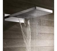 Herzbach Living Spa soffione doccia, 2 tipi di getto, 11.661500.2.01, Living Spa; Living Spa iX acciaio inox levigato [Rubinetteria Bagno > Soffioni Doccia]