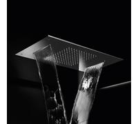 Herzbach Living Spa soffione doccia, 2 tipi di getto, 11.670385.3.01, Living Spa; Living Spa iX acciaio inox levigato [Rubinetteria Bagno > Soffioni Doccia]