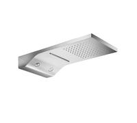 Herzbach Living Spa soffione doccia, 3 tipi di getto, 11.662500.2.09, Living Spa; Living Spa iX acciaio inox spazzolato [Rubinetteria Bagno > Soffioni Doccia]