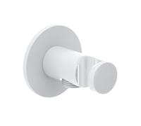 Herzbach Living Spa supporto doccetta con collegamento tubo flessibile, 23.685200.1.07, Living Spa bianco opaco [Rubinetteria Bagno > Prese d‘Acqua]