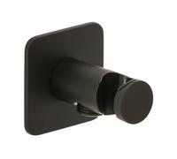 Herzbach Living Spa supporto doccetta con collegamento tubo flessibile, 36.685700.1.12, Living Spa nero opaco [Rubinetteria Bagno > Prese d‘Acqua]