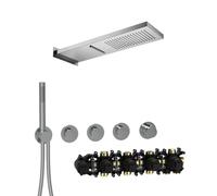 Herzbach MODUL7 PUSH sistema doccia da incasso con termostatico, 70.703713.1.01, MODUL7 PUSH; MODUL7 cromo [Rubinetteria Bagno > Sistemi Doccia da Incasso]