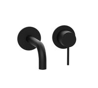 Herzbach MODUL7 rubinetto lavabo a parete, 70.701602.1.12, MODUL7 nero opaco [Rubinetteria Bagno > Rubinetteria Lavabo]