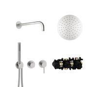 Herzbach MODUL7 sistema doccia da incasso con miscelatore, 70.702712.1.09, MODUL7 acciaio inox spazzolato [Rubinetteria Bagno > Sistemi Doccia da Incasso]