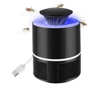 Herzberg, HG03121-BLK, Lampada anti-zanzare Nera, funzionamento silenzioso (32 dB), compatta (12 cm x 21,5 cm), potenza di aspirazione vorticosa, non tossica