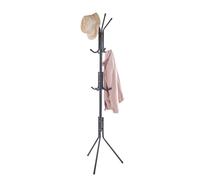 Herzberg, HG04524, Appendiabiti compatto a 3 livelli, in acciaio resistente, ideale per ottimizzare lo spazio in ingressi e uffici, con 12 ganci, 172 x 42 cm, Nero
