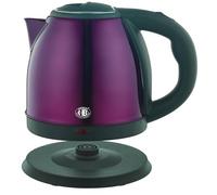 Herzberg, HG5011-PUR, Bollitore Elettrico 1,8L in Acciaio Inox Senza Fili Viola, Resistenza a Fondo Piatto 1500W, spegnimento Automatico, Livello di riempimento Esterno, Filtro Integrato, Base a 360°