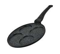 Herzberg,HGCP264HO, Padella antiaderente in marmo per crêpes e galettes, 4 posti, Ideale per cottura sana, Resistente ai graffi, Facile da pulire, 26 cm, colore nero