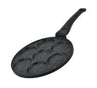 Herzberg,HGCP267HO, padella antiaderente in marmo per crêpes, 7 spazi, ideale per cottura sana, resistente ai graffi, facile da pulire, 26 cm, colore nero