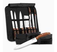 Herzberg, HGK9W, Set di coltelli 9 Pezzi, Lame in Acciaio Inossidabile, Design Elegante, Manici Confortevoli, Borsa da Trasporto Pieghevole, Lavabile in lavastoviglie, Inox