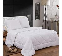 Herzberg Home & Living, Parure De Lit en Microfibre Blanche (Couette + 2 Oreillers 60x70cm) 240x240cm, 100% Microfibre de Polyester, Régule la Chaleur, Assure Un Sommeil Confortable
